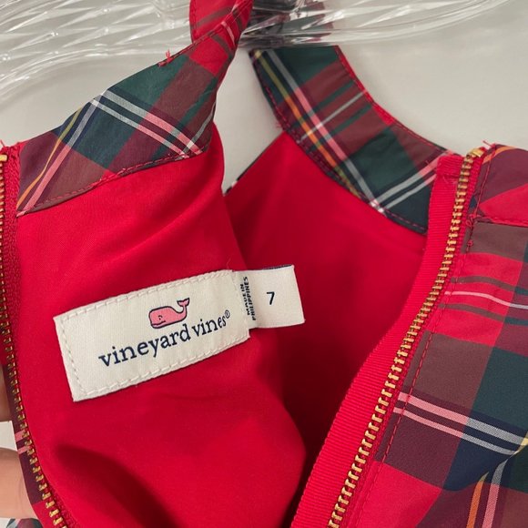 Vineyard Vines Red and Green Plaid Kids Dress - Picture 3 of 3